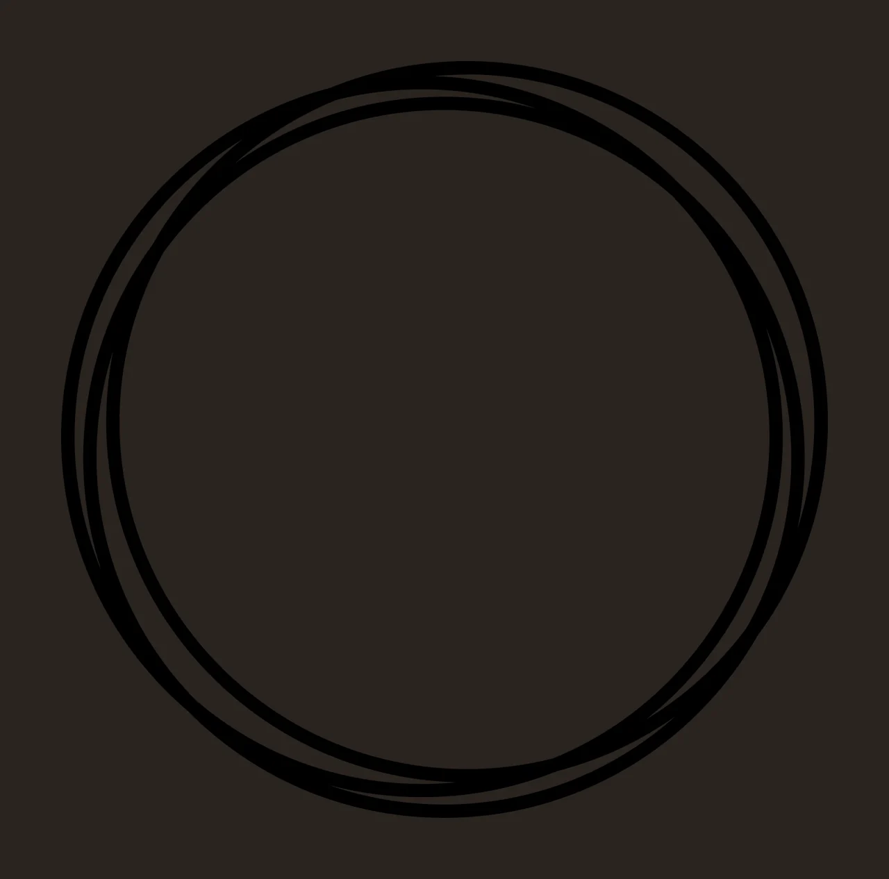 Keychain Hand Drawn Triple Circle Frame overlapping line sketch contrast preview thumbnail