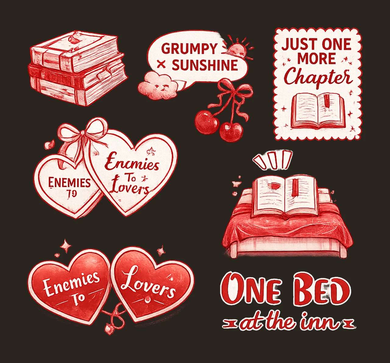 Bookish Romance Reader Smut Enemies to Lovers Design contrast preview thumbnail