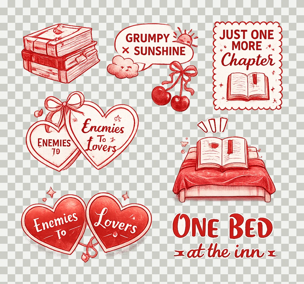 Bookish Romance Reader Smut Enemies to Lovers Design transparency and detail preview thumbnail