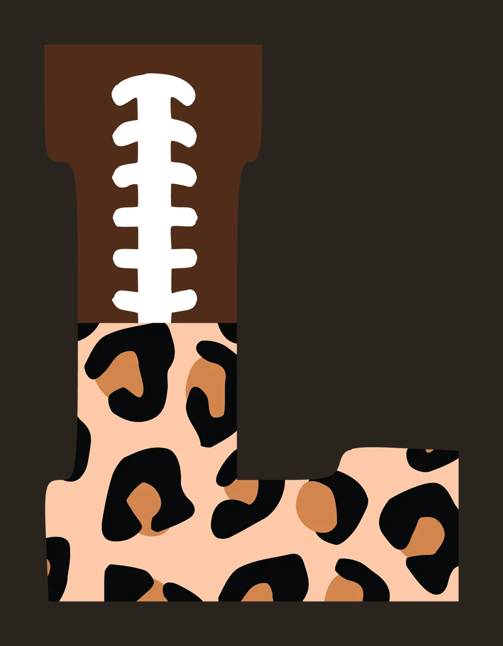 Football Font Half Leopard Character 02 american gridiron touchdown contrast preview thumbnail