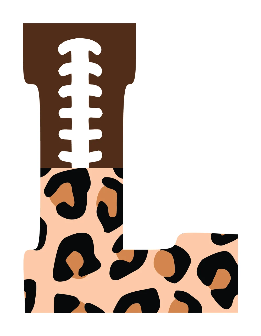 Football Font Half Leopard Character 02 american gridiron touchdown