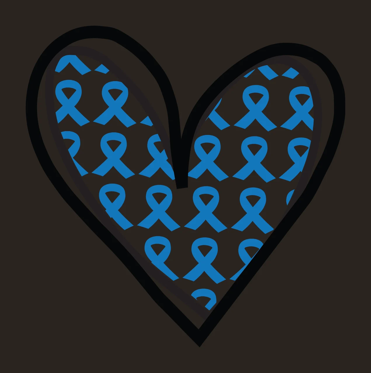 Ribbon Heart Shape Awareness Pattern graphic symbol black white contrast preview thumbnail