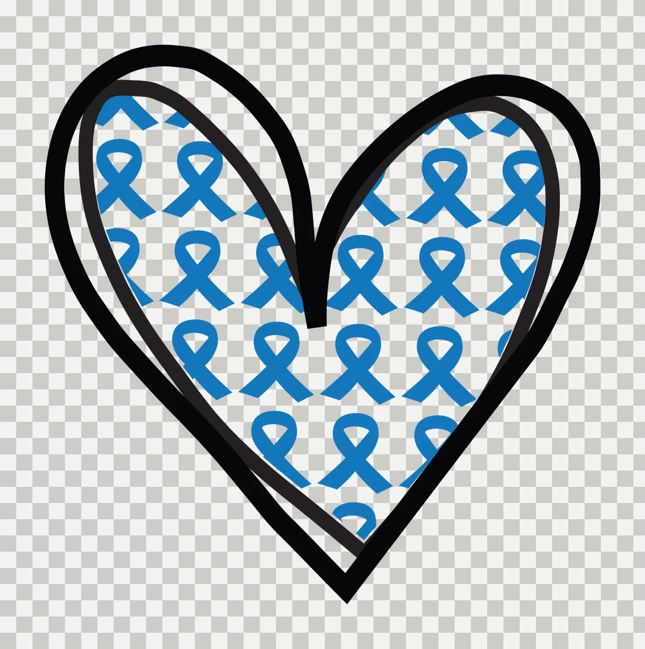 Ribbon Heart Shape Awareness Pattern graphic symbol black white transparency and detail preview thumbnail