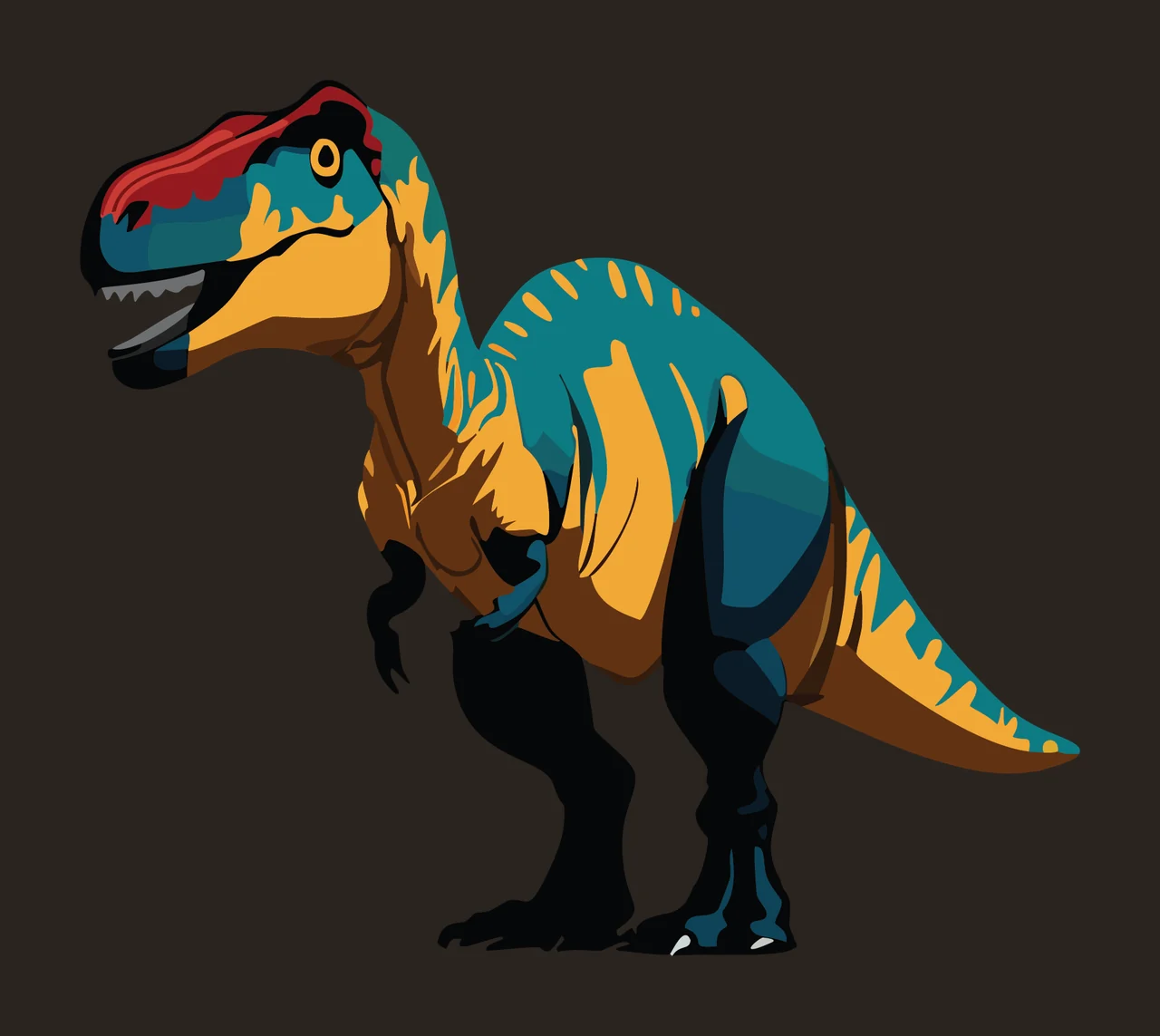 Dinosaur Silhouette With Open Mouth standing tail black creature contrast preview thumbnail