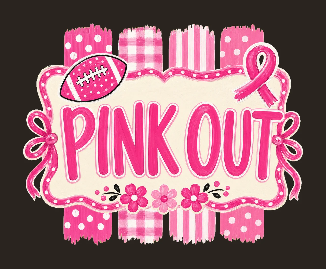 Comfort Colors Preppy Football Pink Out Shirt Coquette bundle 04 contrast preview thumbnail