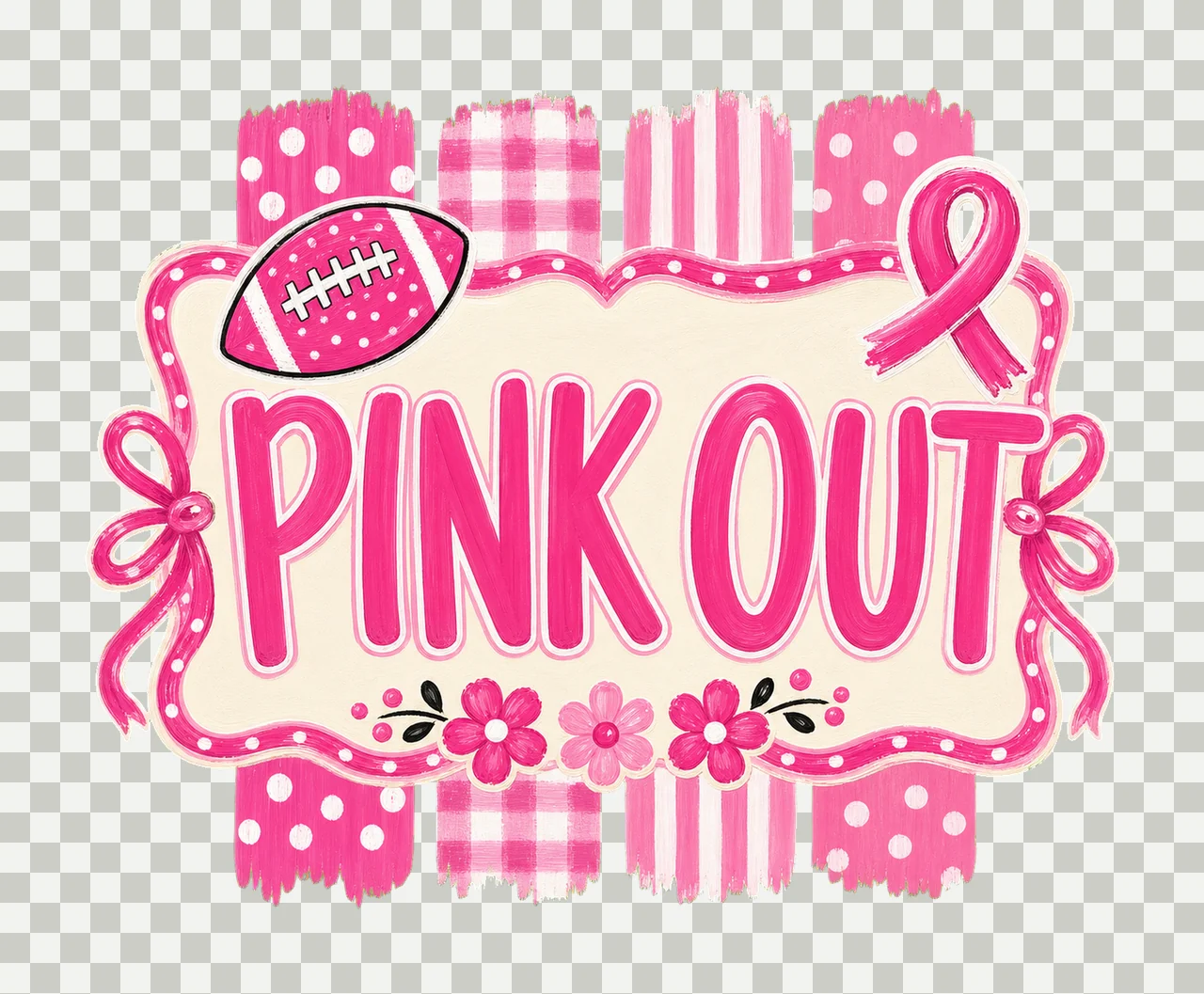 Comfort Colors Preppy Football Pink Out Shirt Coquette bundle 04 transparency and detail preview thumbnail