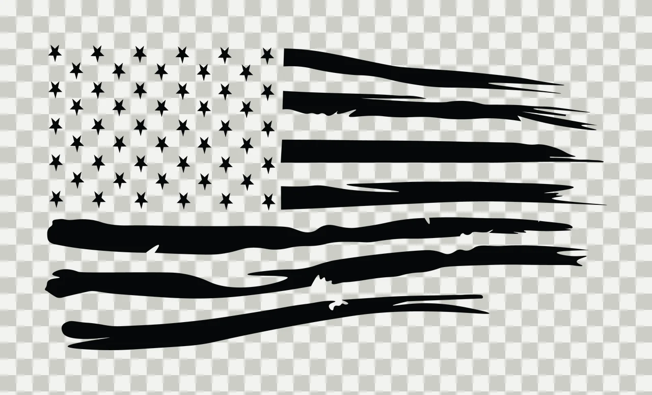 Flag Stars Distressed Graphic With Horizontal Stripes Waving transparency and detail preview thumbnail