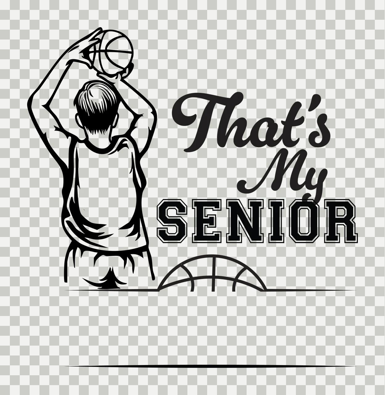 Ball Basketball Silhouette player holding above head serif text transparency and detail preview thumbnail