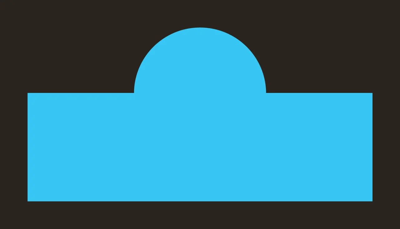 Black Semicircular Top Rectangle Shape On White Background semicircle contrast preview thumbnail