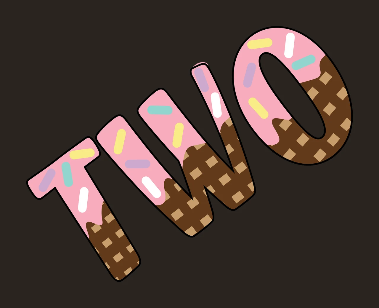Two Word With Geometric Pattern bold typography black number contrast preview thumbnail