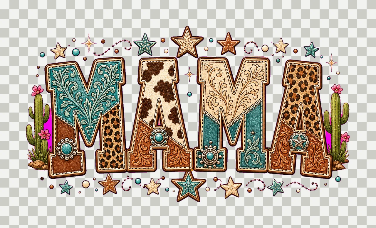 Western Mama Sublimation Shirt Cowgirl Turquoise Western transparency and detail preview thumbnail