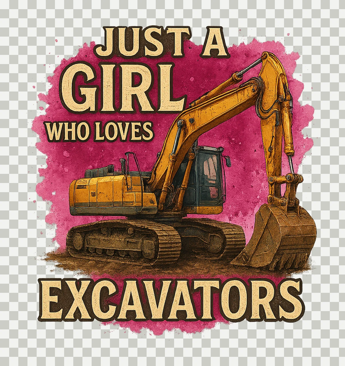 Just Girl Who Loves Excavators Construction Sublimation transparency and detail preview thumbnail