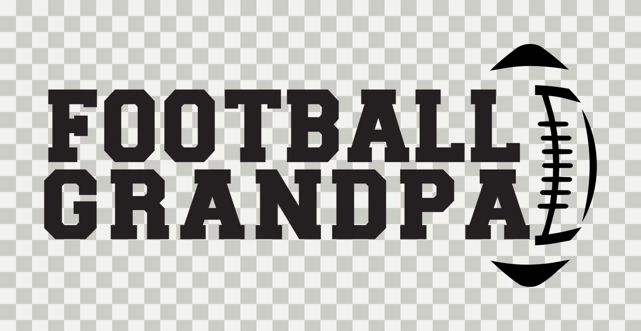 Football Grandpa Text Beside A Black Vertical Graphic silhouette transparency and detail preview thumbnail