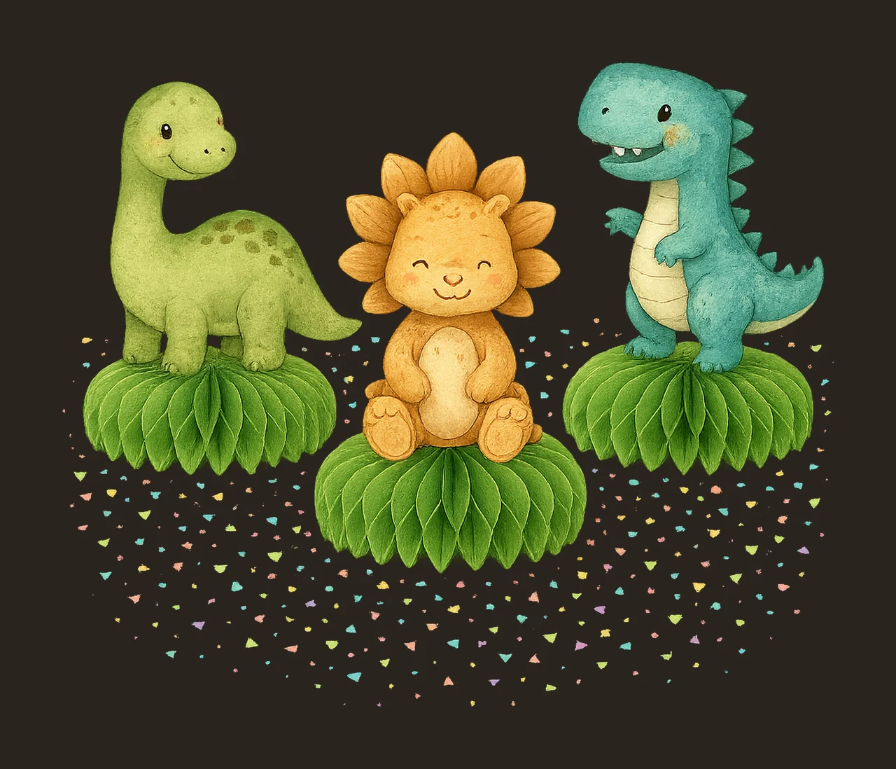Little Dino Party Centerpieces Dinosaur Birthday Decorations contrast preview thumbnail