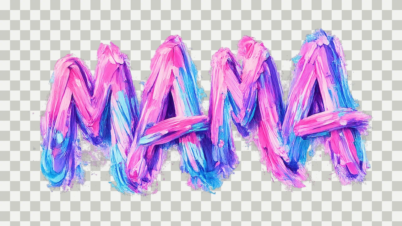 MAMA Hand Painted Mom Oil Paint Brushstroke Design 3D Shirt transparency and detail preview thumbnail
