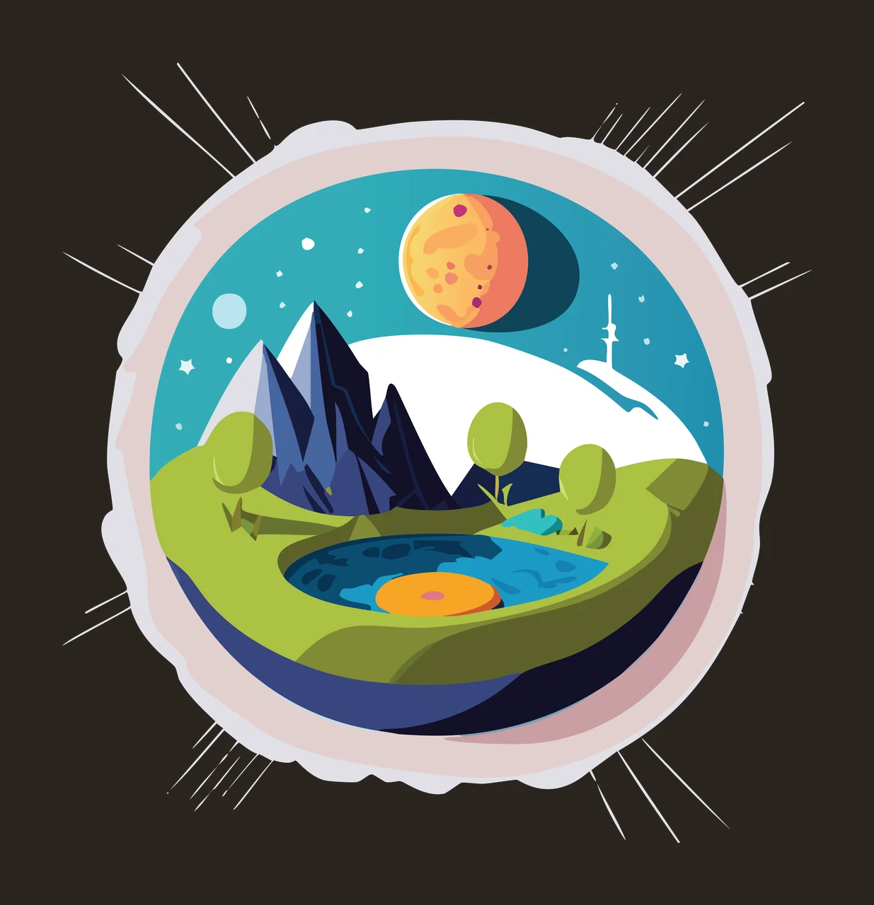 Black Circular Shape With Spiky Edges circle lines minimalist contrast preview thumbnail