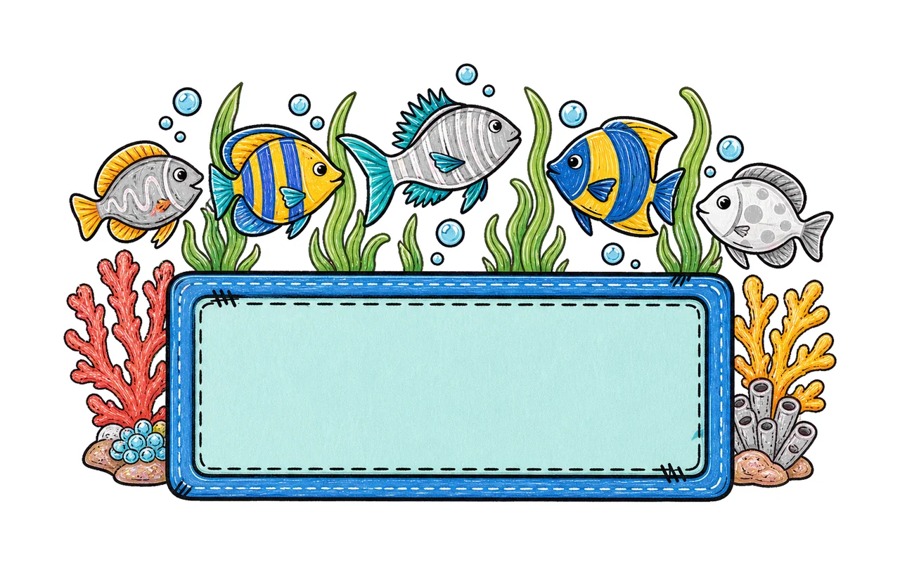Colorful fish underwater with Name Patch girly Variation E