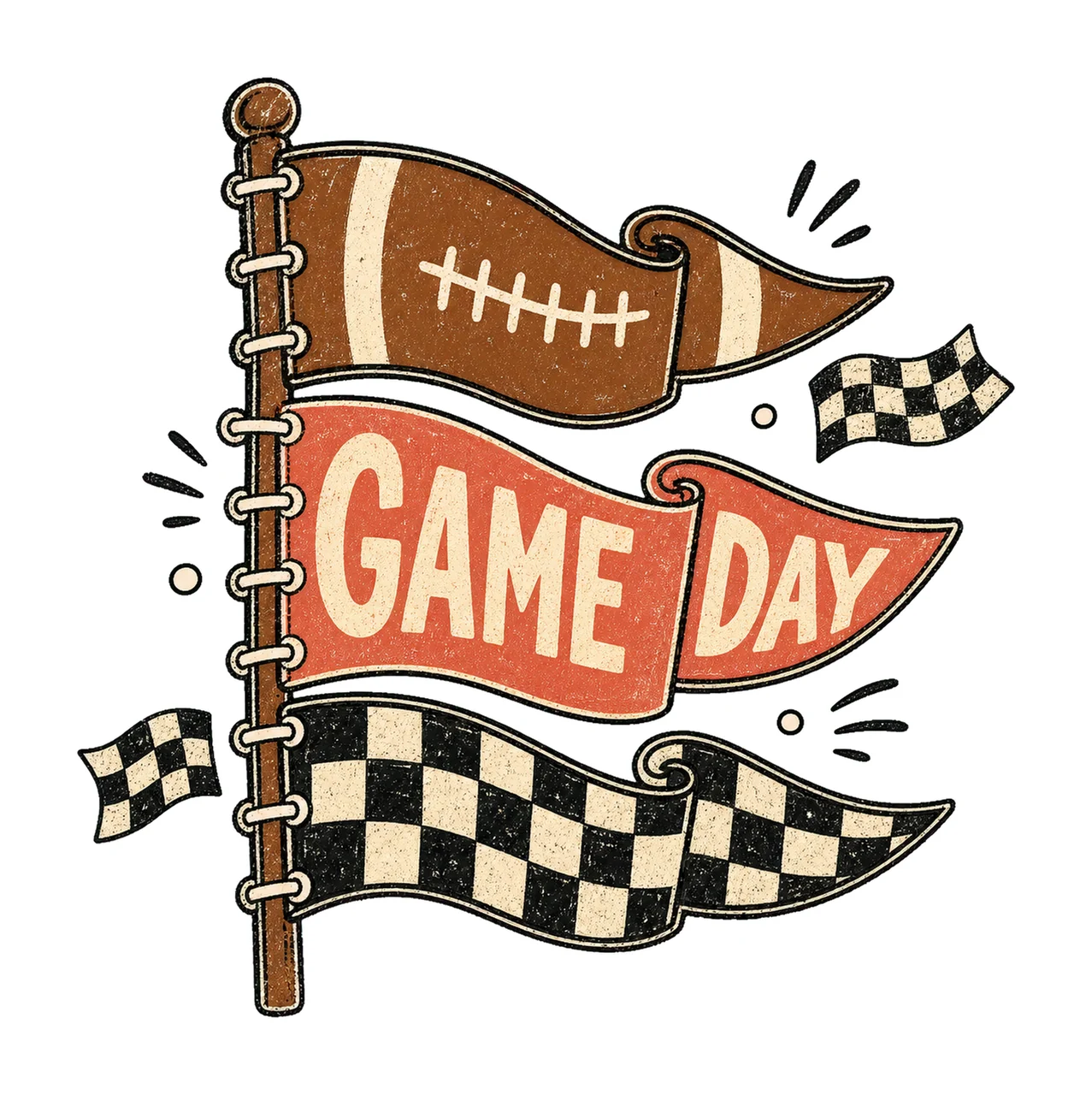 Retro Football Season Touchdown Design Varsity Variation B