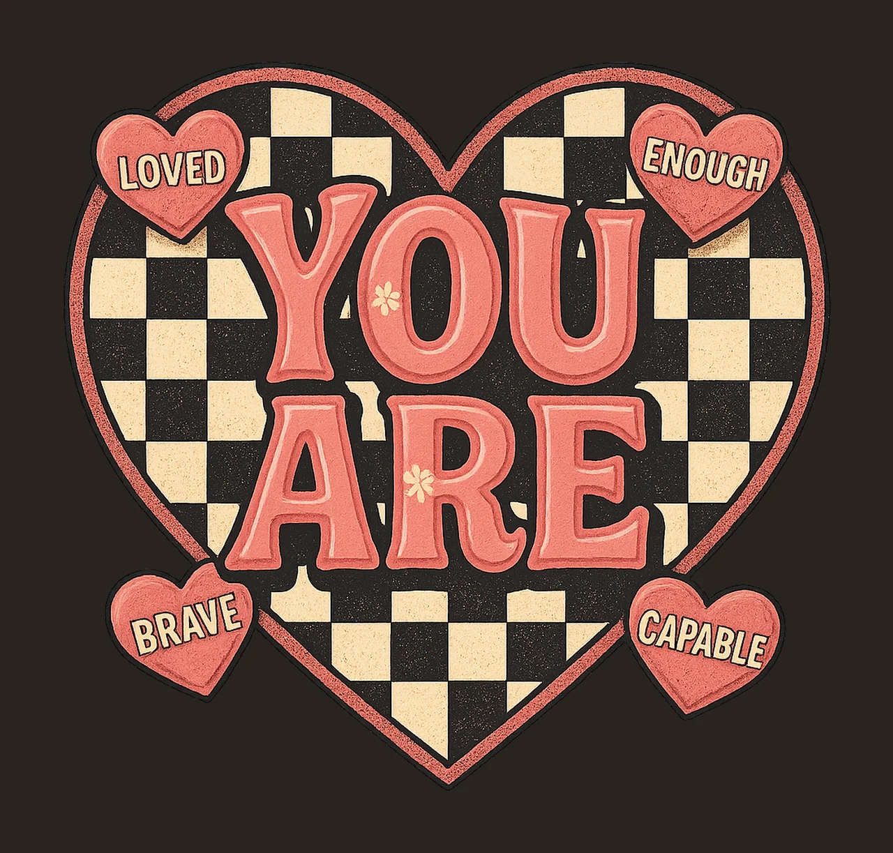 Retro Valentine You Are Design Self Love Groovy Valentine contrast preview thumbnail
