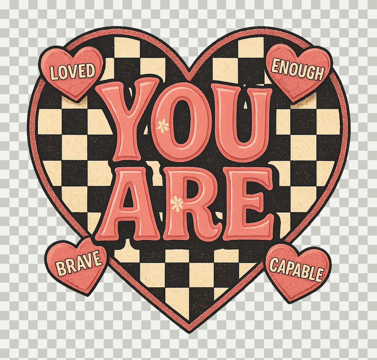 Retro Valentine You Are Design Self Love Groovy Valentine transparency and detail preview thumbnail
