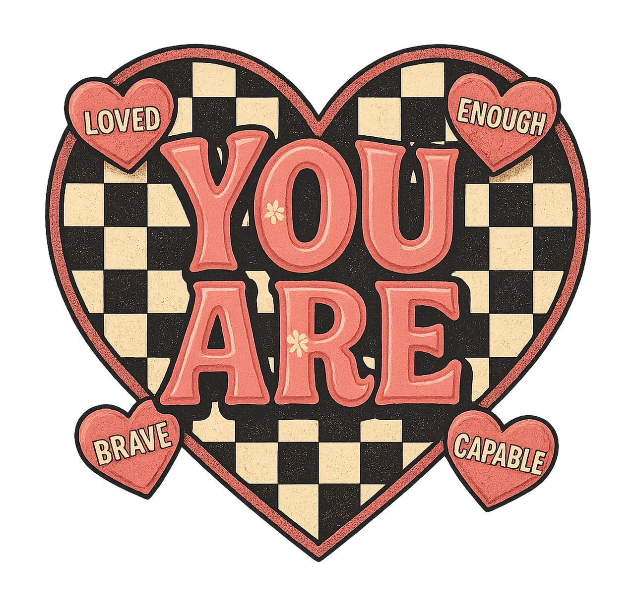 Retro Valentine You Are Design Self Love Groovy Valentine