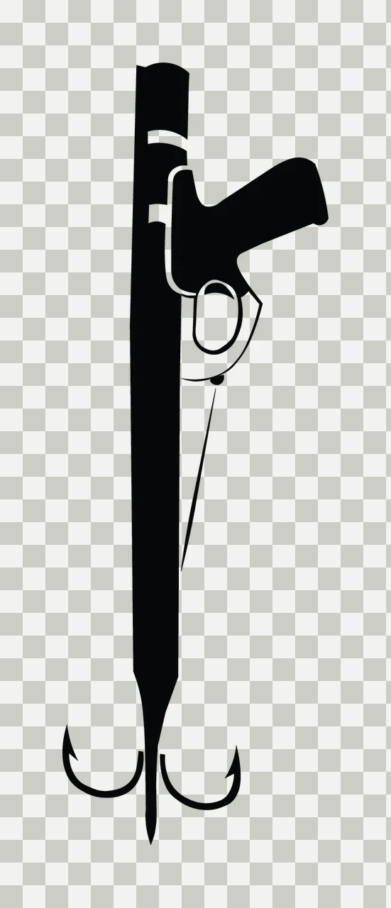 Can Glass Wrap Black And White Fishing Harpoon transparency and detail preview thumbnail