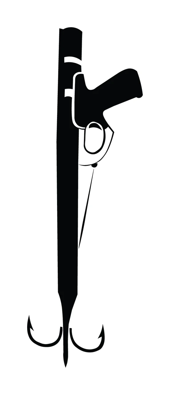 Can Glass Wrap Black And White Fishing Harpoon