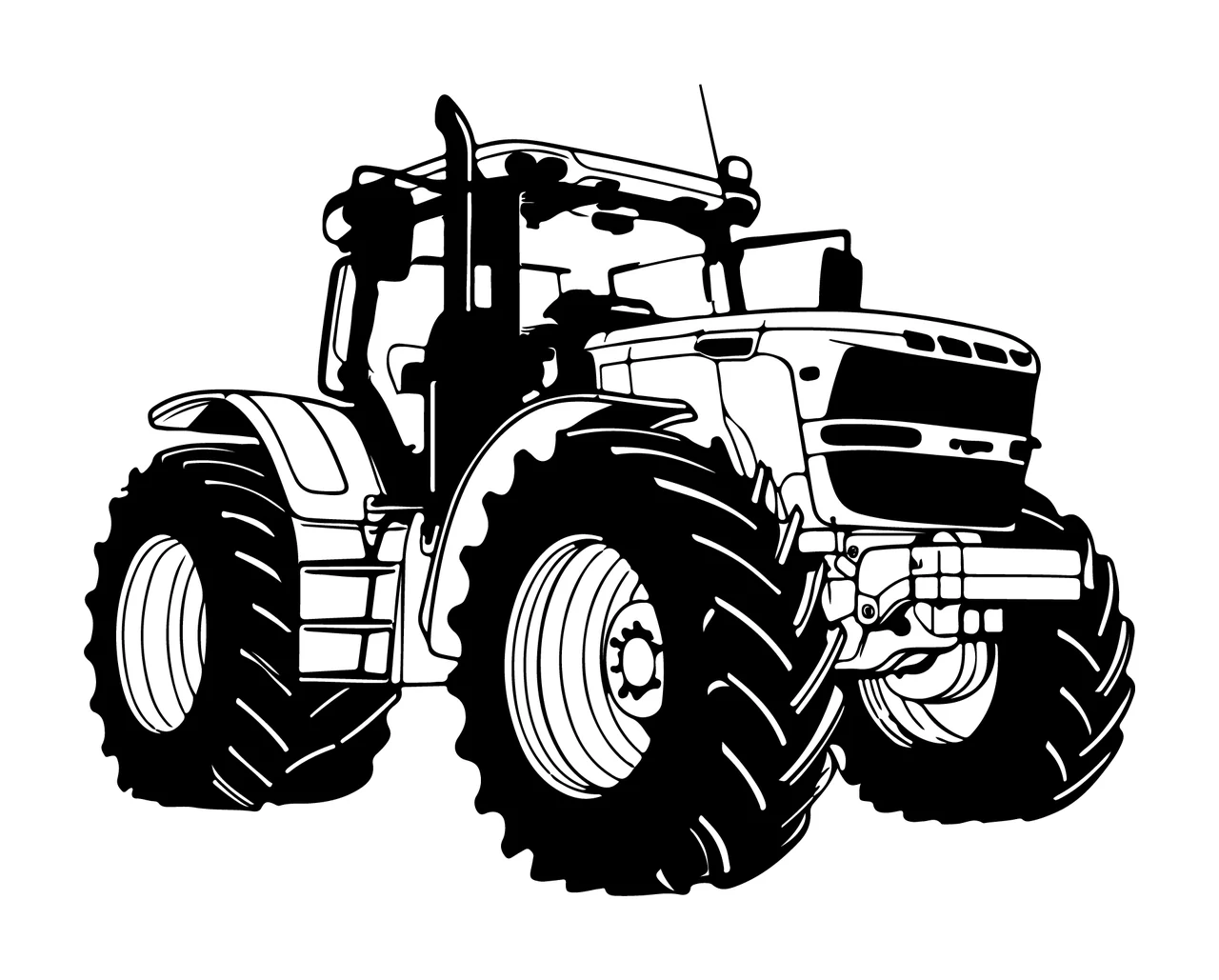Tractor With Vertical Exhaust Pipe Silhouette farm stationary