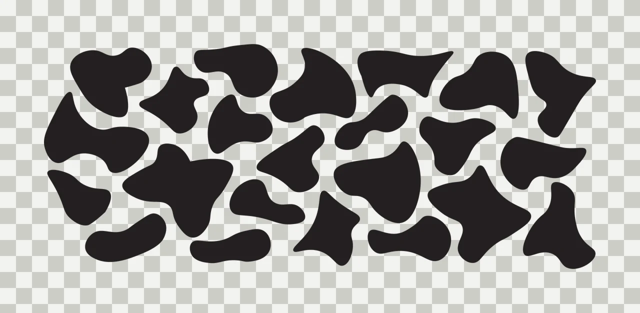 Can Glass Wrap Abstract Black Blob Shapes Pattern graphic plain white transparency and detail preview thumbnail