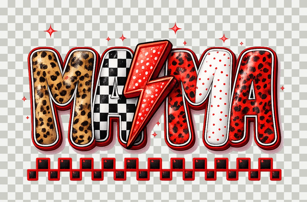 Mama Leopard Print Design Trendy Varsity Mama Sublimation transparency and detail preview thumbnail