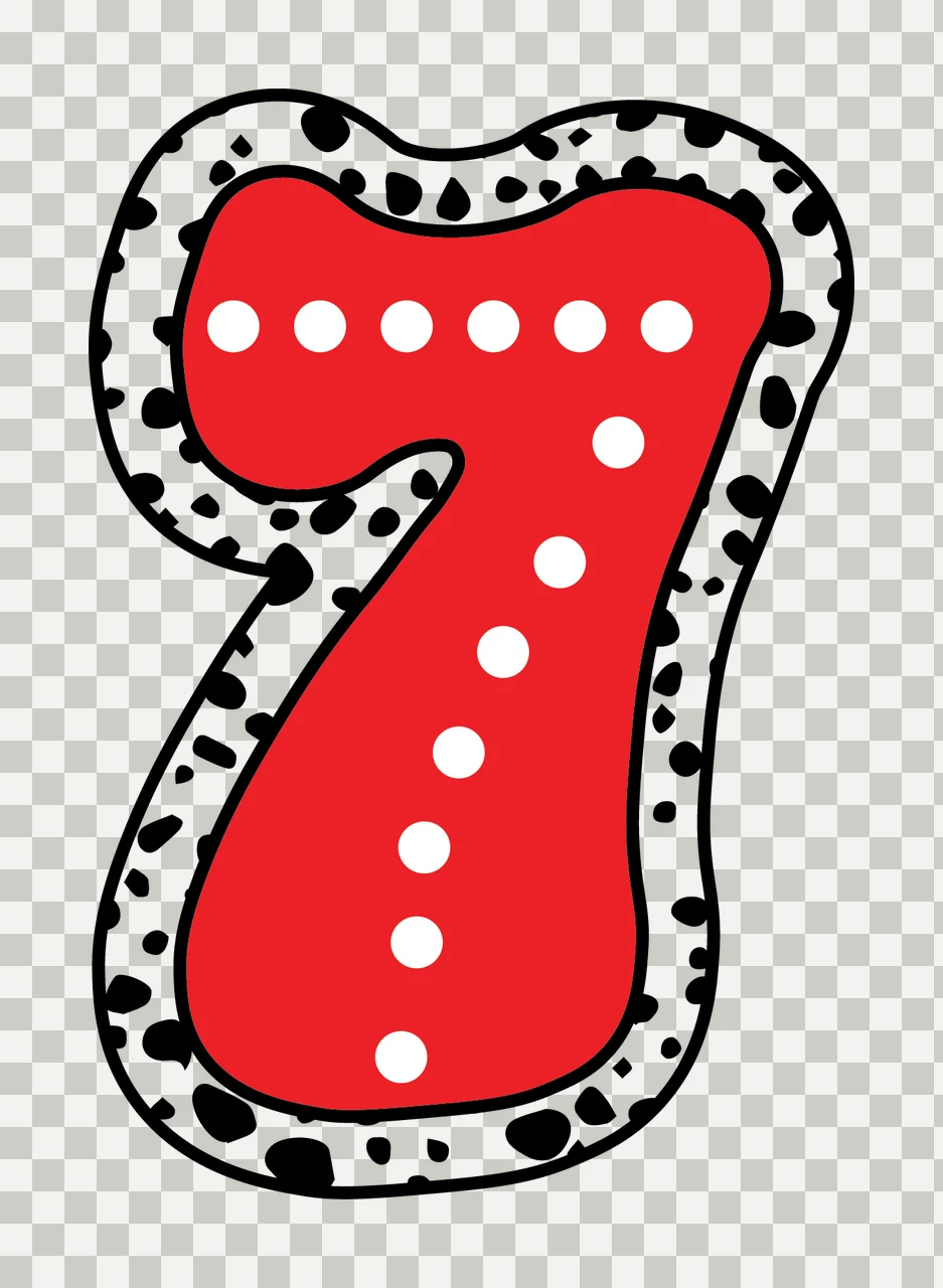 Dalmatian Dots Font Race Doodle Character 27 racing checkered flag transparency and detail preview thumbnail