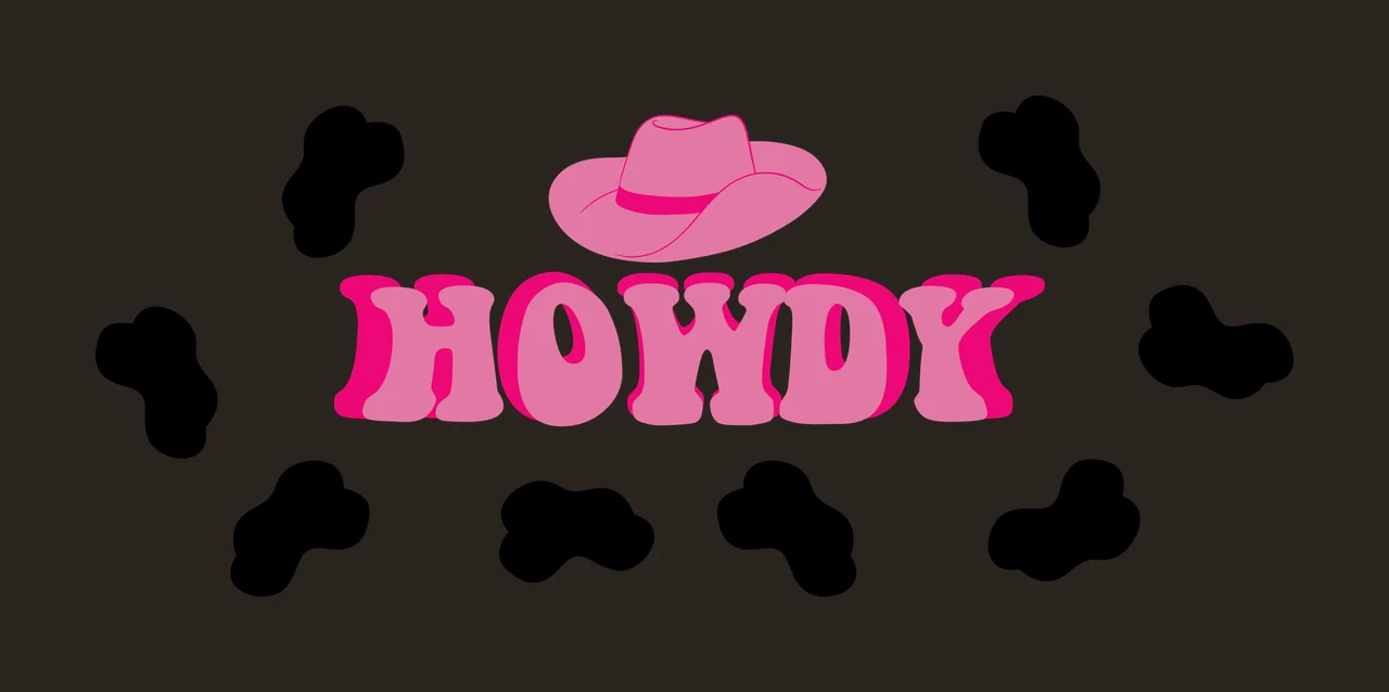 Can Glass Wrap Howdy Cowboy Hat With Spots decorated spot black contrast preview thumbnail