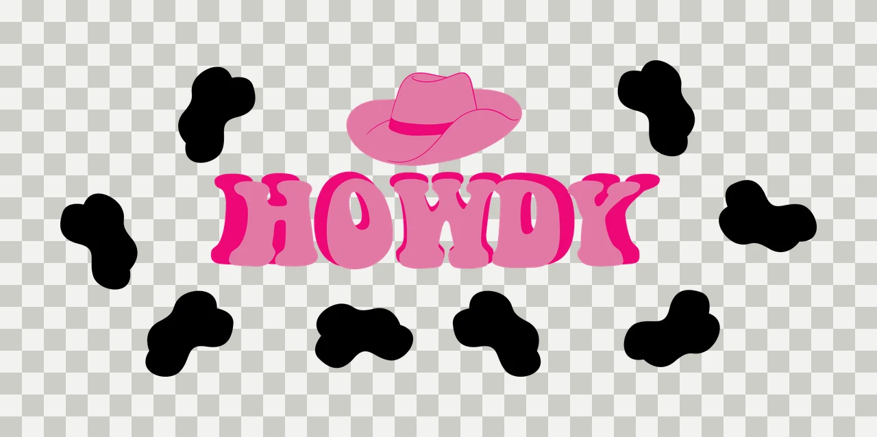 Can Glass Wrap Howdy Cowboy Hat With Spots decorated spot black transparency and detail preview thumbnail