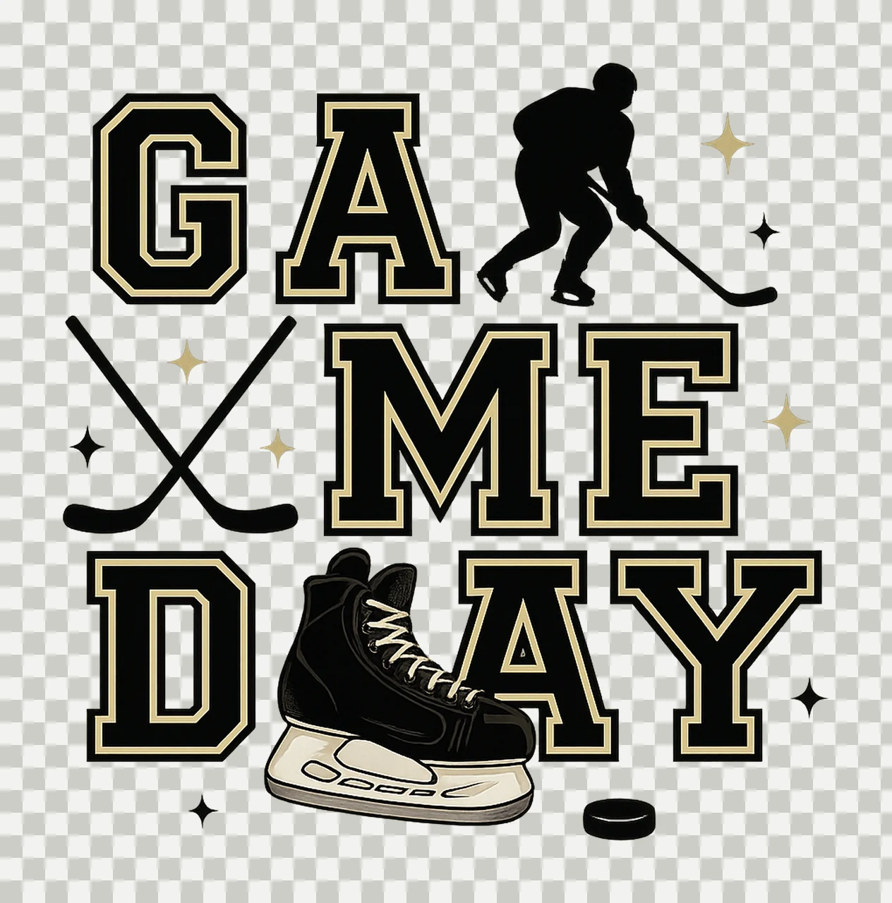 Hockey Game Day Sublimation Design Ice Hockey Artwork Sports transparency and detail preview thumbnail