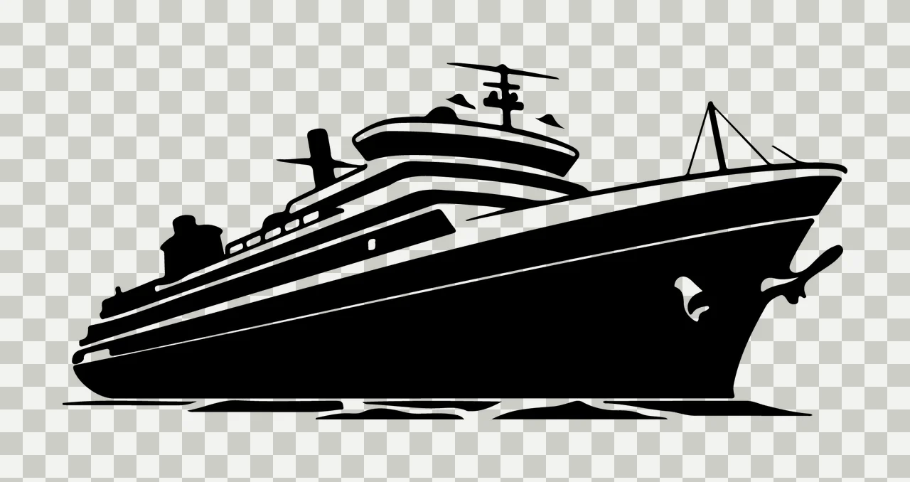 Ship Large Passenger Side View floating hull decks smokestacks transparency and detail preview thumbnail