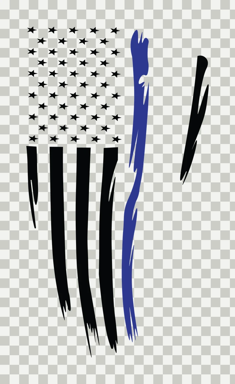 Flag Vertical Graphic With Uneven Brush Stroke Stripes stars transparency and detail preview thumbnail
