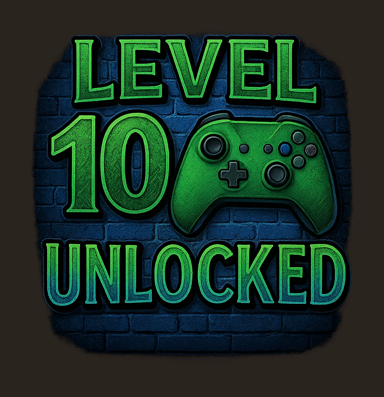 Level 10 Birthday Gamer Birthday Design Airbrush Style contrast preview thumbnail