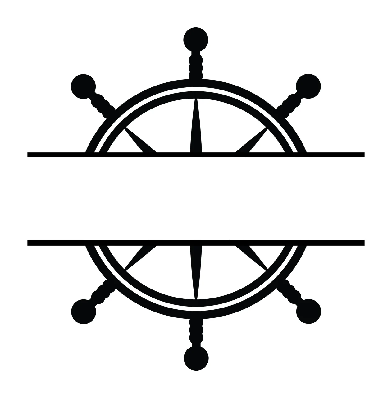 Ship Steering Wheel With Circular And White