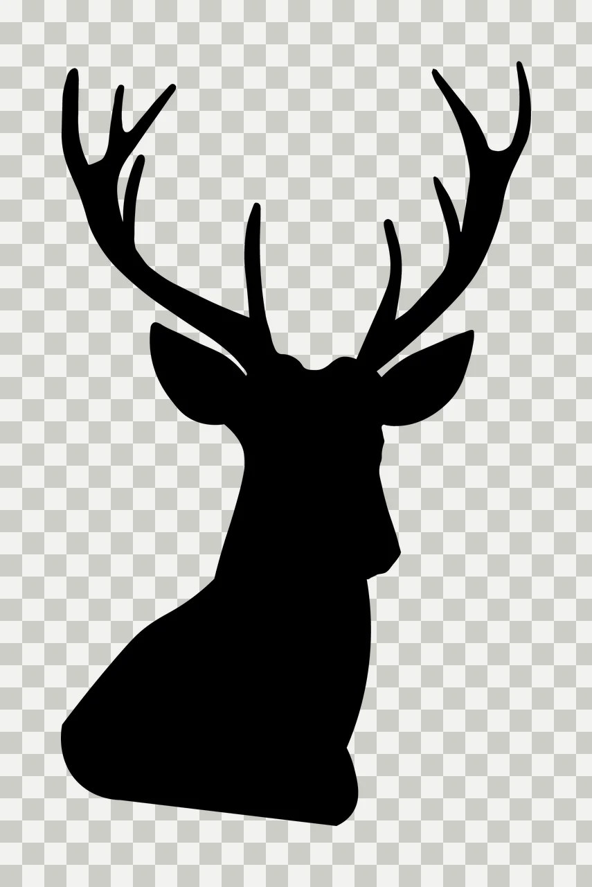 Deer Monogram Hunting Fishing Character 02 hunter buck antlers transparency and detail preview thumbnail