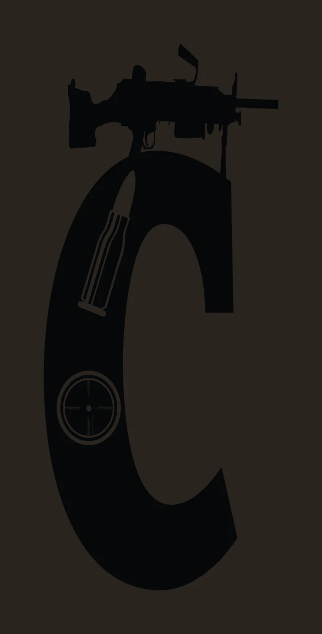 Gun Alphabet Character 10 scalable logo design icon contrast preview thumbnail