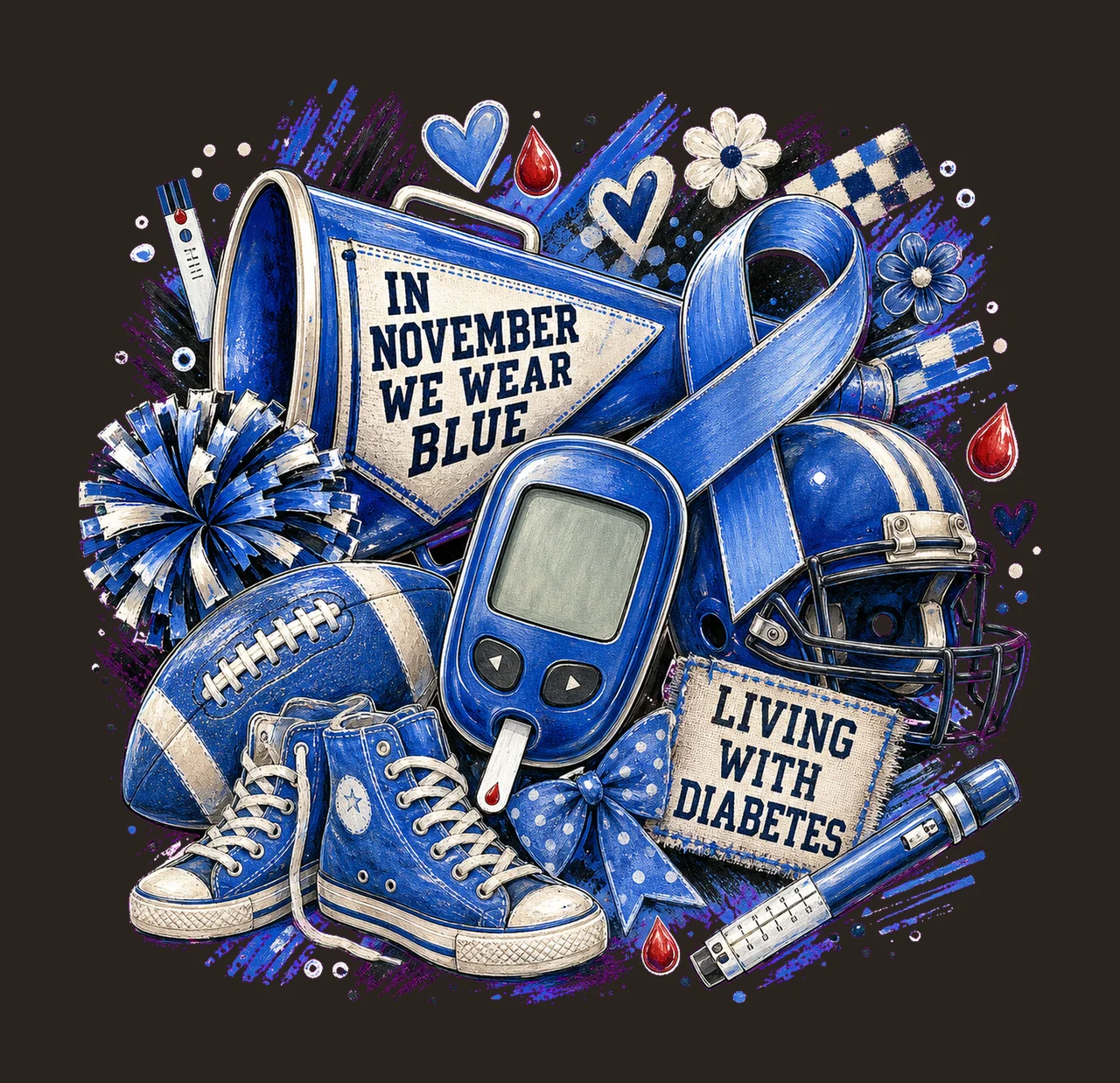 Football Diabetes Awareness Pep Collage bundle 02 contrast preview thumbnail