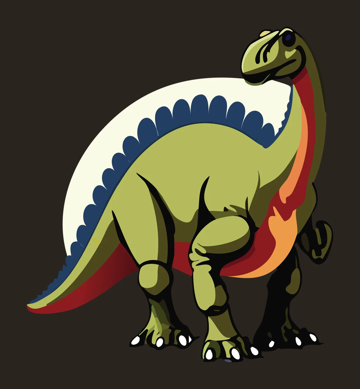 Dinosaur Silhouette With Rounded Back standing black white contrast preview thumbnail