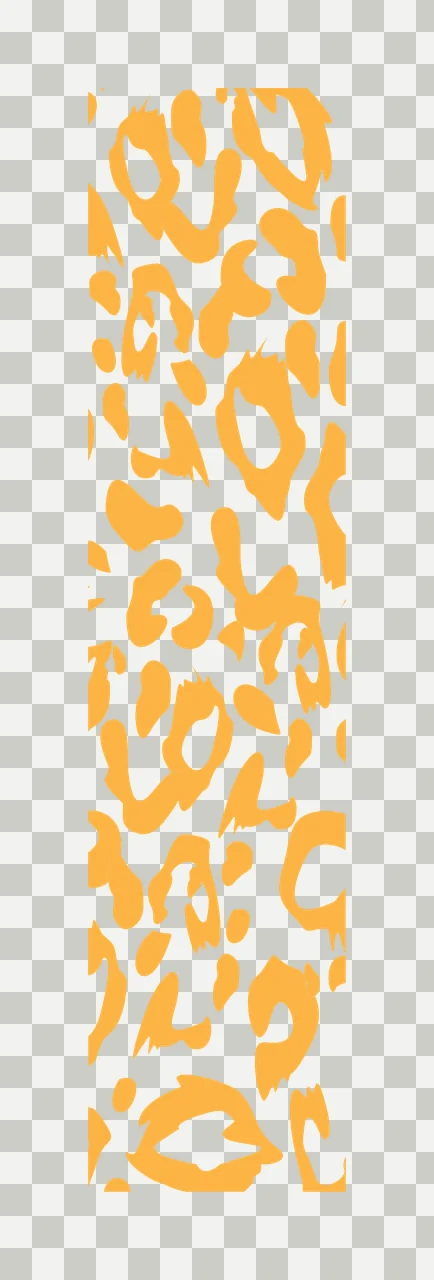 Leopard print pattern Illustration with leopard spots, rosettes and vertical strip in yellow, orange and white transparency and detail preview thumbnail