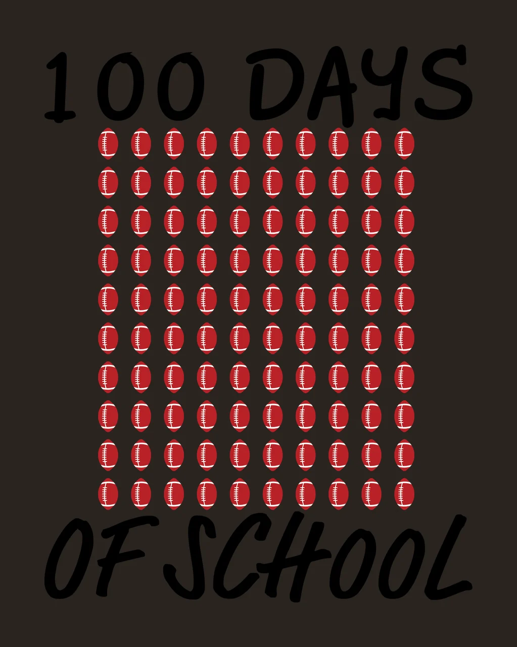 100 Days Of School Text Pattern ovals minimalist black white contrast preview thumbnail