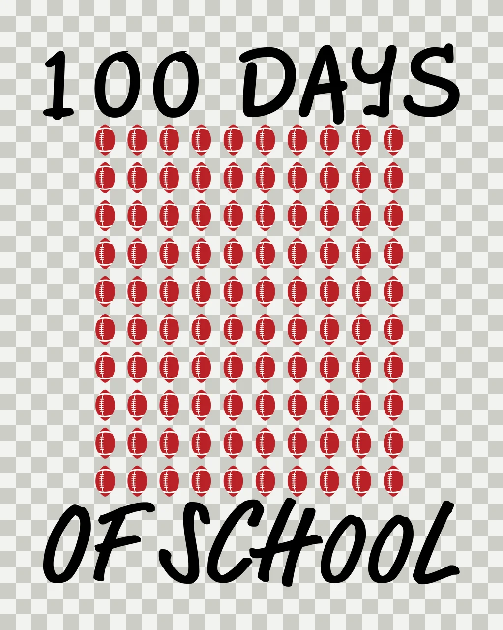 100 Days Of School Text Pattern ovals minimalist black white transparency and detail preview thumbnail