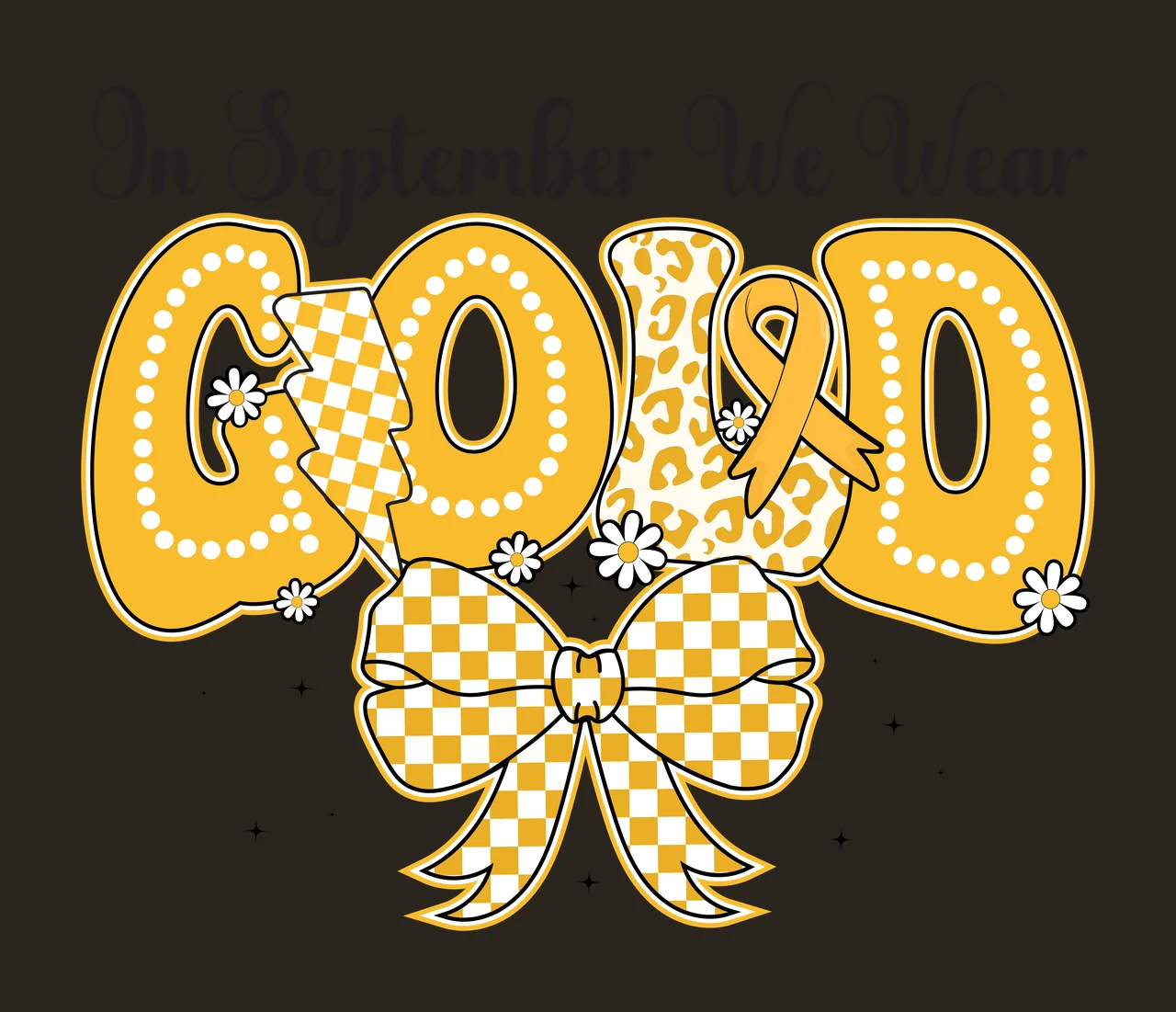 In September We Wear Gold Design announcing bow stars black contrast preview thumbnail