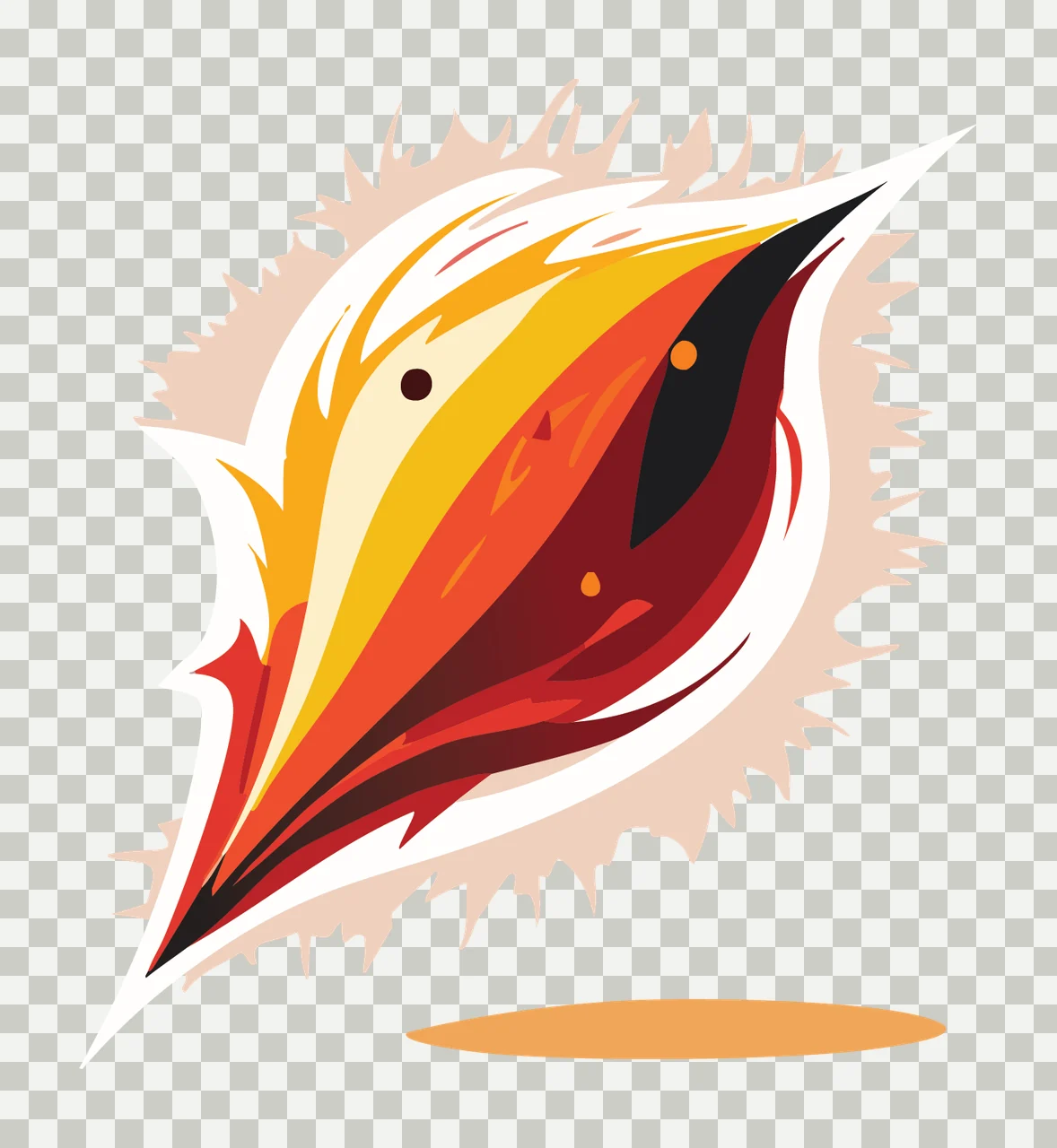 Spiky Leaf Shadow Projection Icon casting silhouette graphic transparency and detail preview thumbnail