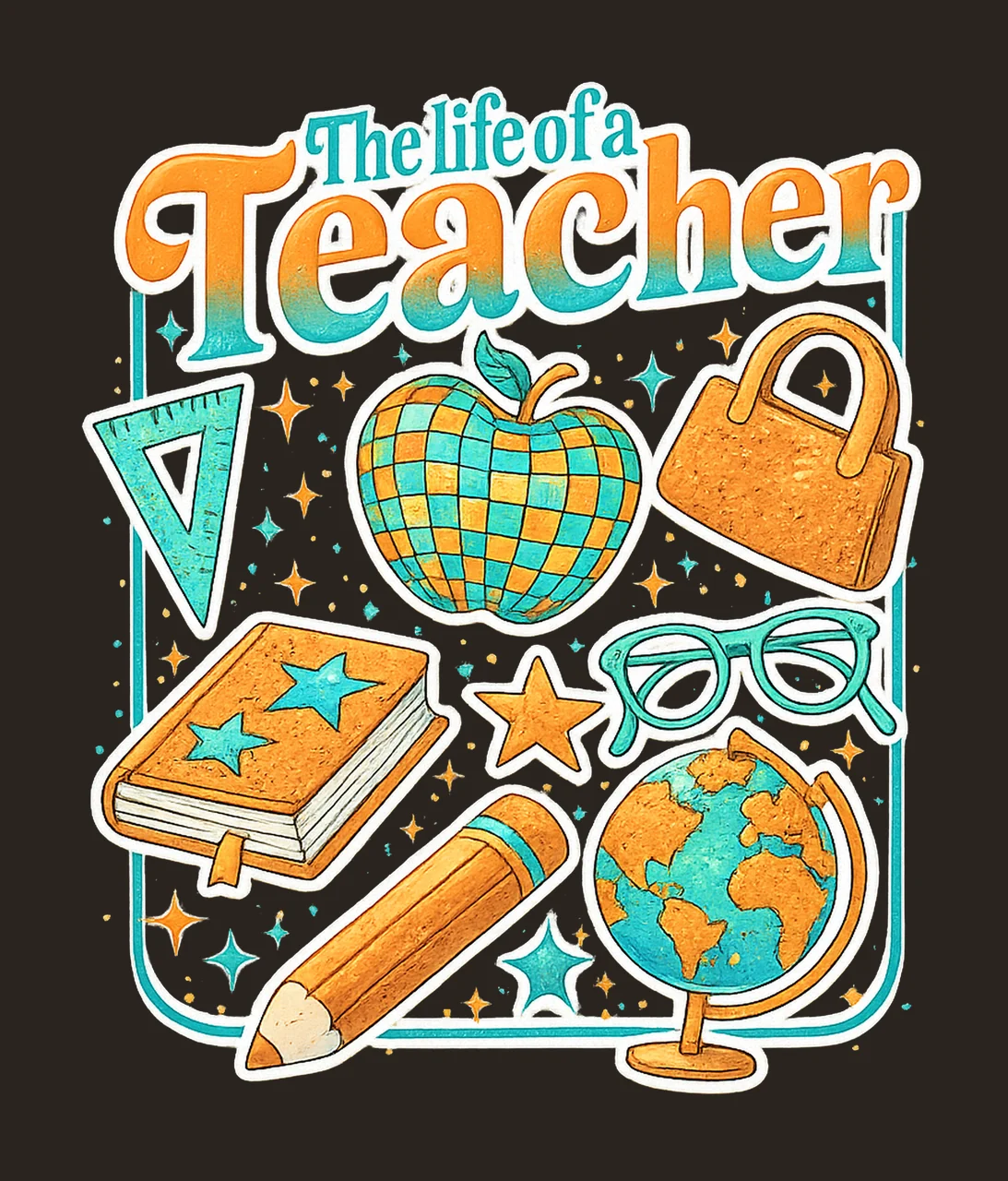 The Life of Teacher Back to School Design Teacher Life contrast preview thumbnail