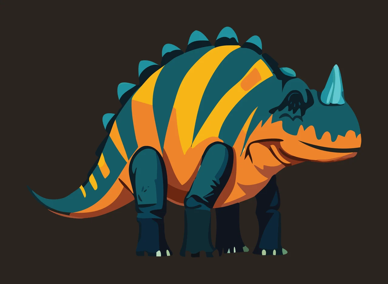Dinosaur Black Silhouette Of Armoured standing plates spiked tail contrast preview thumbnail