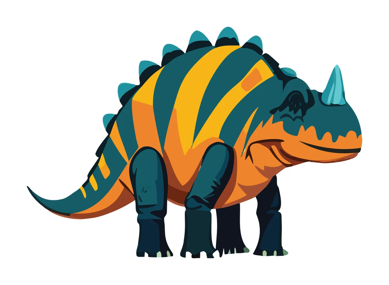 Dinosaur Black Silhouette Of Armoured standing plates spiked tail